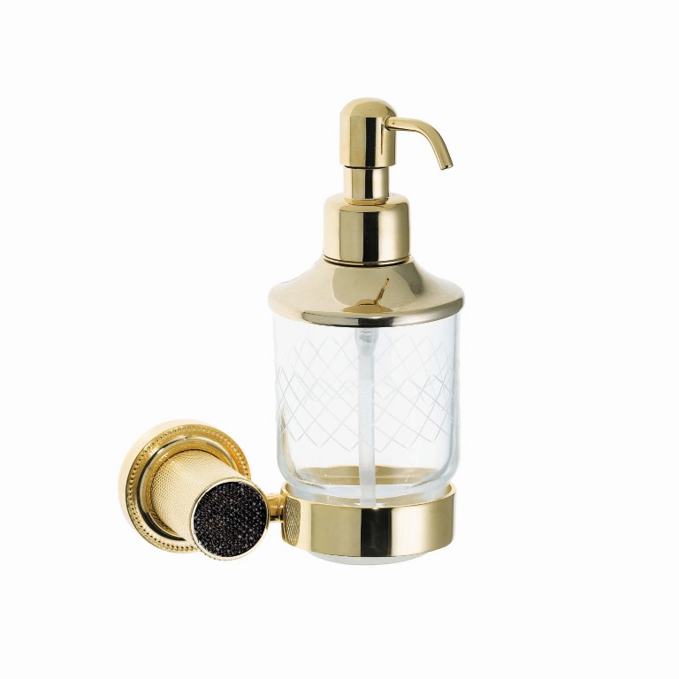 Дозатор Boheme Royal Cristal 10932-G-B подвесной, золото/черный