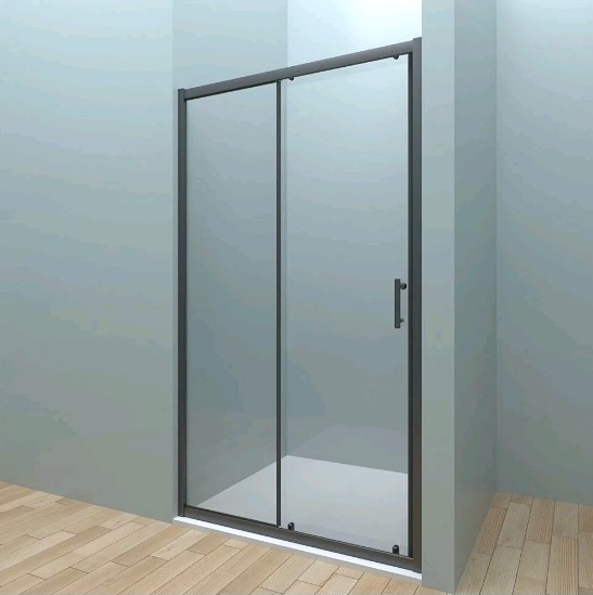 Душевая дверь в нишу Veconi Vianno VN72B 120х190, прозрачное стекло, профиль черный