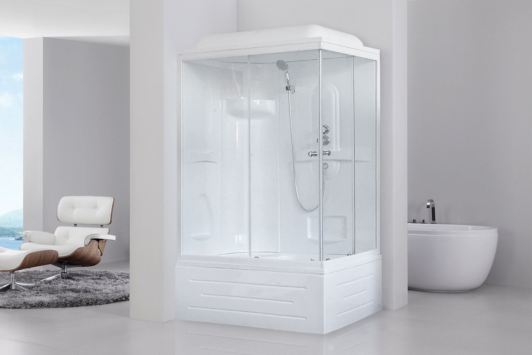 Душевая кабина Royal Bath RB 8100BP1-T 100x80 (прозрачное) левая barton bath grande бра