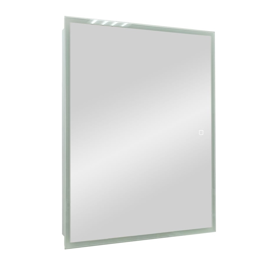 зеркало reflection double 80х60 с подсветкой сенсором часами Зеркало-шкаф Reflection Cube LED 60х80 с подсветкой, сенсорный выключатель