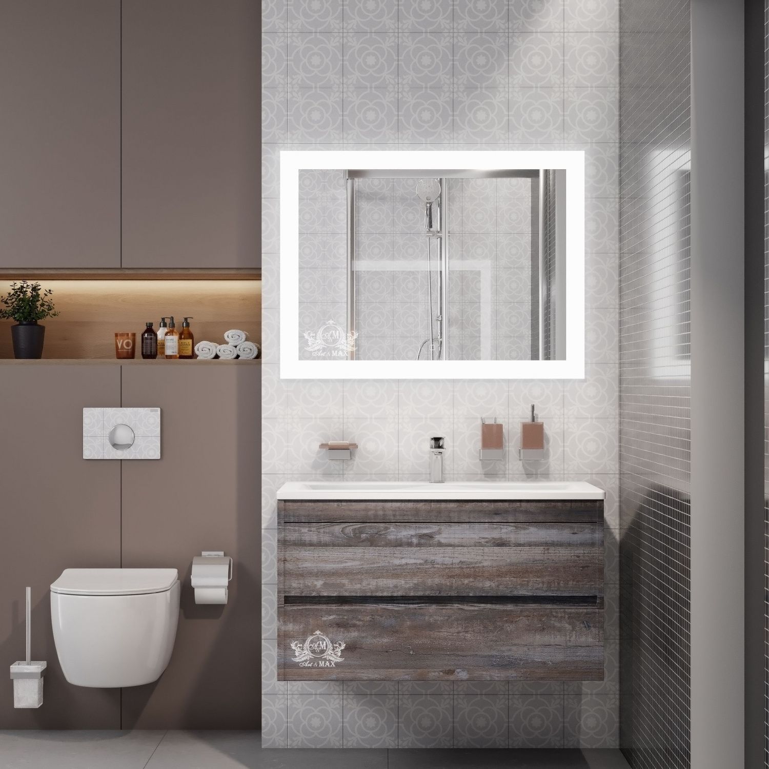 Мебель для ванной Art&Max Family-900-2C-SO-PE Pino Esotica, подвесная