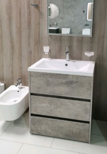 Мебель для ванной Art&Max Family-750-3C-PIA-CV Cemento Veneto, напольная