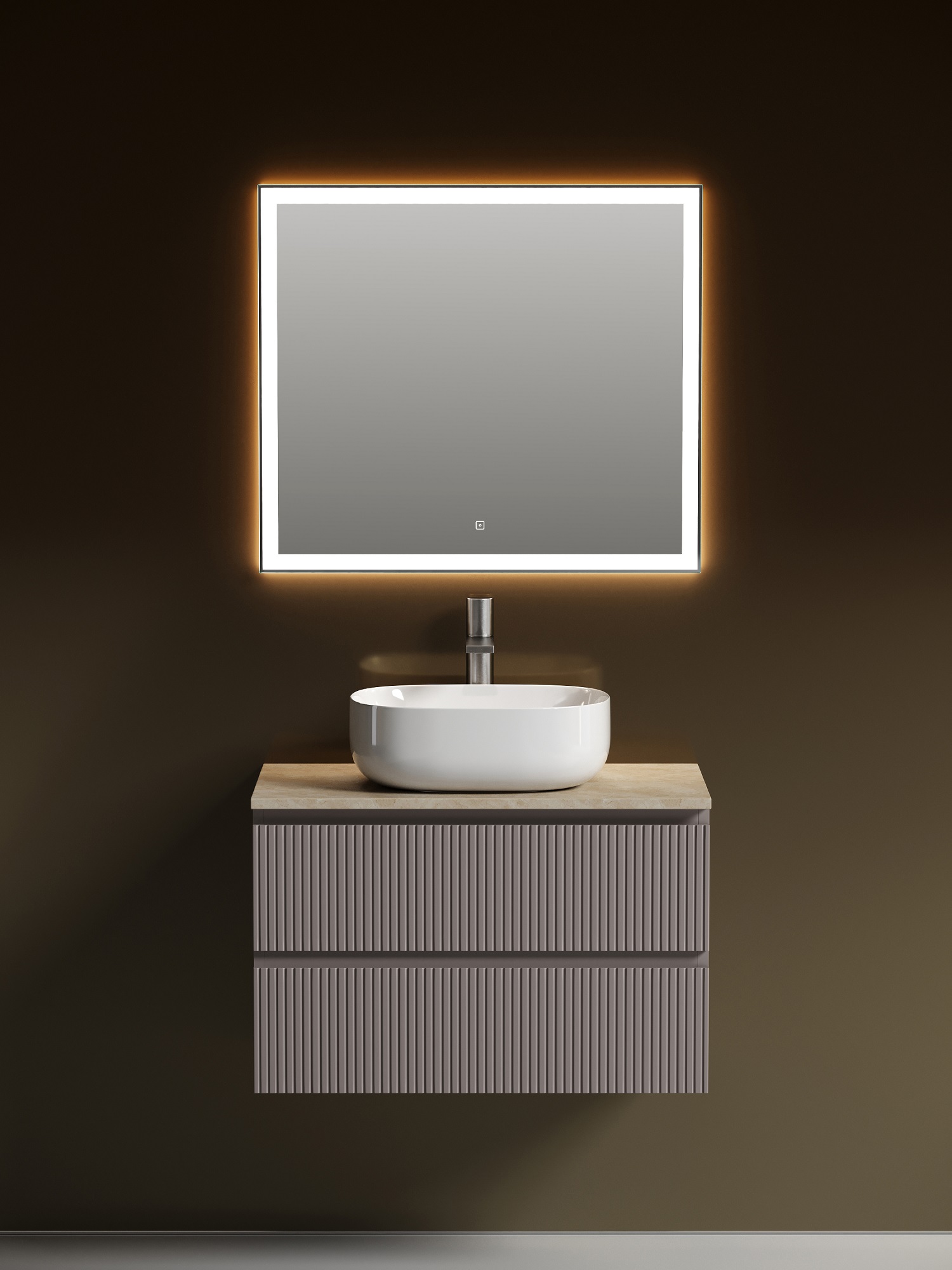 Мебель для ванной Sancos Snob T 80 подвесная, столешница kreman, Doha Soft (с отверстием под смеситель) доска разделочная деревянная с отверстием доляна 21×12 5 см фанера