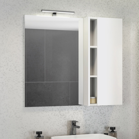 Зеркало-шкаф Comforty Милан 90 белый глянец зеркальный шкаф comforty нарва 70 см 00 00001285 белый