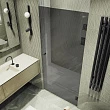 Душевая дверь в нишу Maybah Glass MGD-529-6 90,5х195 см, профиль черный, стекло графит - превью 1