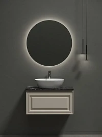Мебель для ванной Sancos Very 80 подвесная, столешница black sky, Beige Soft (с отверстием под смеситель)