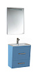 Мебель для ванной Misty Онтарио 50 с 2-мя ящиками, подвесная, конус, голубая