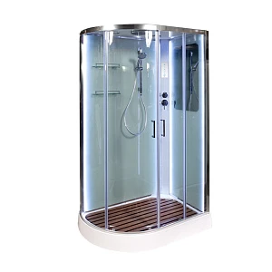 Душевая кабина AvaCan A102RLED, 120х80х220 см, стекло прозрачное, профиль хром