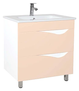 Тумба с раковиной Bellezza Эйфория 80 бежевая 2 ящика