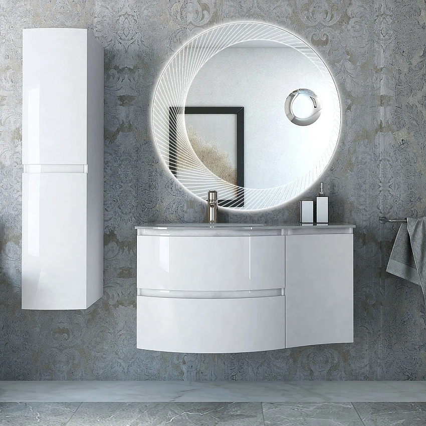 Мебель для ванной Cezares Vague 104 L bianco lucido