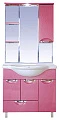 Зеркало-шкаф Misty Жасмин 75 с подсветкой, розовая эмаль R - превью 1