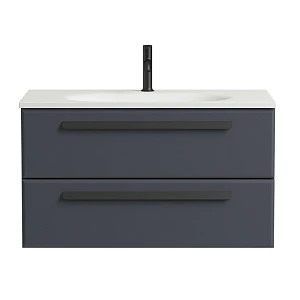 Тумба с раковиной Cezares Eco 90 подвесная, 2 ящика, Grafito (раковина CZR-900/480-LV-MR-ECO)