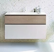 Мебель для ванной Burgbad Fiumo 100 подвесная белая глянцевая/кашемировый дубовый - превью 1