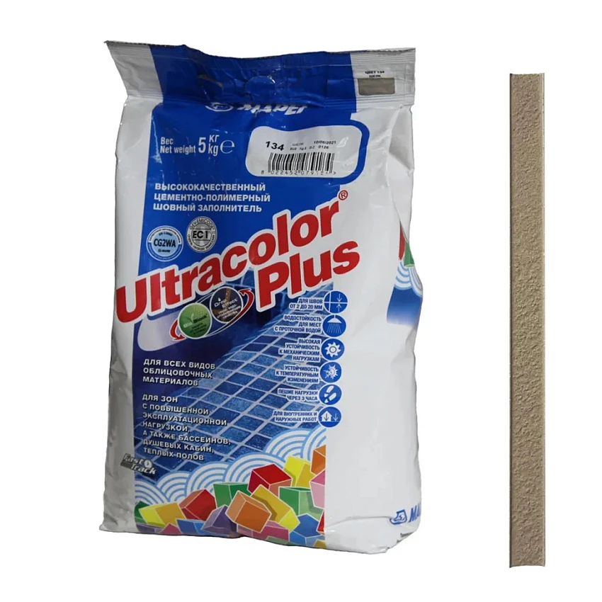 Затирка для плитки Mapei Ultracolor Plus №134 шелк 5 кг