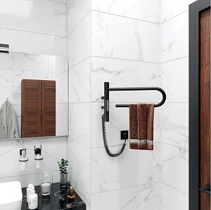 Электрический полотенцесушитель Vincea VTD-1P1BE 39х25 см, черный, с таймером