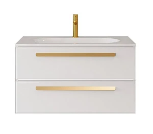 Тумба с раковиной Cezares Eco 90 подвесная, 2 ящика, Bianco Lucido (раковина CZR-900/480-LV-MR-ECO-F)