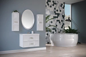 Тумба с раковиной Marka One Bonne 75П 2в.я. White