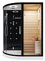 Душевая кабина Ceruttispa LUGANO Nero-R Black 180x110 с баней и финской сауной - превью 2