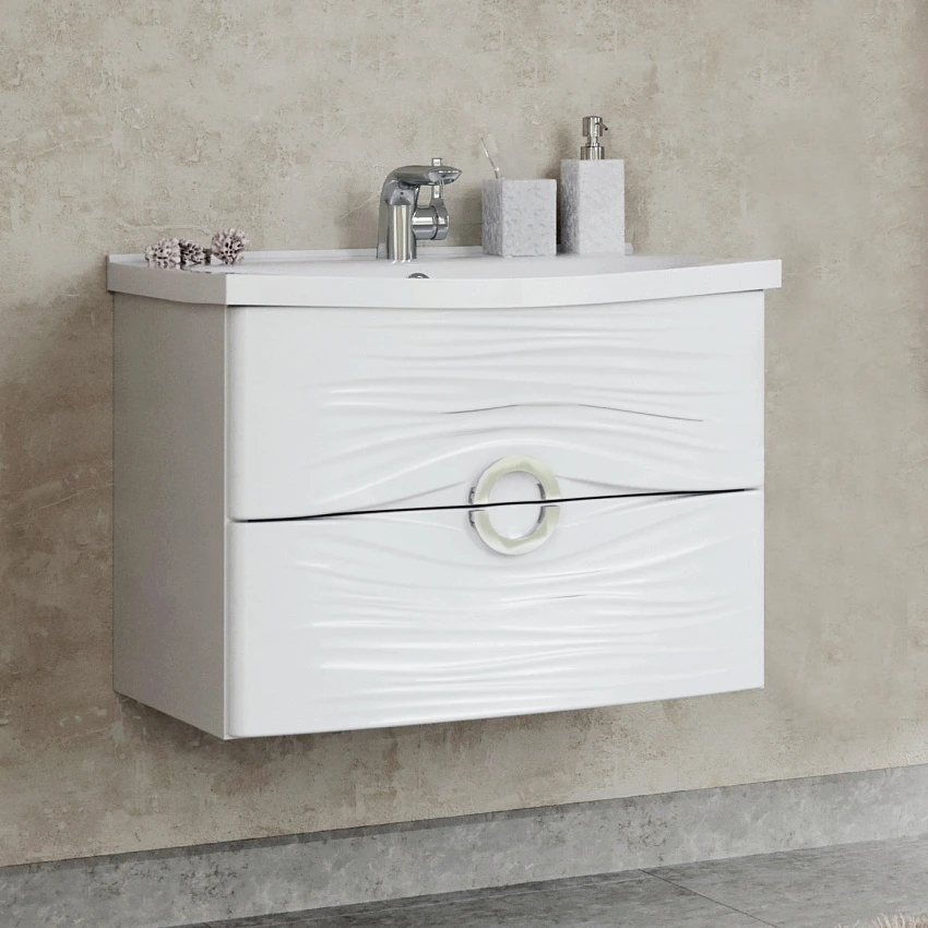Тумба с раковиной Aima Design Breeze 70 white