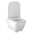 Унитаз подвесной Geberit Smyle Square 500.685.01.1 безободковый Rimfree, с микролифтом - превью 1