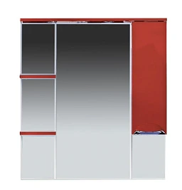 Зеркало-шкаф Misty Кристи 90 R с подсветкой, бордовый