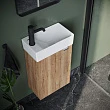 Тумба с раковиной Sancos Mini 35 L подвесная, дуб галифакс натуральный - превью 2