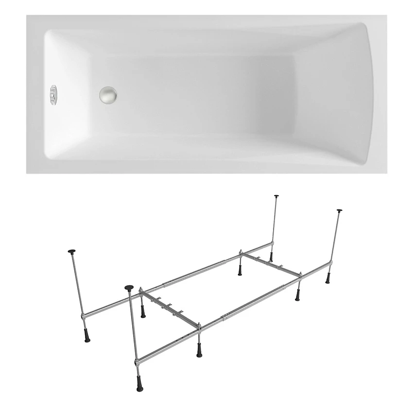 Комплект 2 в 1 Lavinia Boho One S1-37010040 (Акриловая ванна 140x70 см + металлический каркас с монтажным набором)
