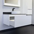 Тумба с раковиной Comforty Марсель 90 столешница под черный мрамор, белый (раковина Comforty 9110) - превью 2