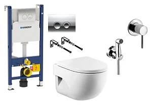 Комплект инсталляция Geberit 458.124.21.1 + унитаз Roca Meridian + Гигиенический душ Kludi Bozz