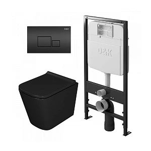 Комплект инсталляция D&K DI8055119 + унитаз D&K Berlin DT1436025 + кнопка D&K Quadro DB1519025