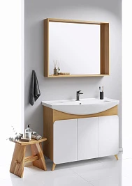 Мебель для ванной Aqwella Basic 105 напольная, дуб золотой/белый