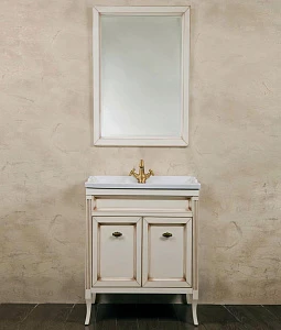 Мебель для ванной La Beaute Classic Vivien Porta 70 слоновая кость с патиной, фурнитура бронза
