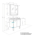 Тумба для комплекта Aquaton Сканди Doors 70 белый глянец/дуб верона - превью 1