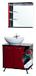 Мебель для ванной Bellezza Рио 70 L красная с черным