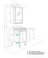 Мебель для ванной Aquaton Сканди Doors 45 белый глянец/дуб рустикальный - превью 1
