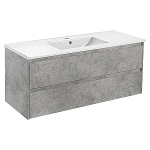 Тумба с раковиной Vincea Gio 1200 подвесная, 2 ящика, C. Beton