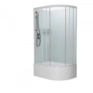 Душевая кабина Frank F412/2L White 120x80x215 см, стекло прозрачное, профиль белый