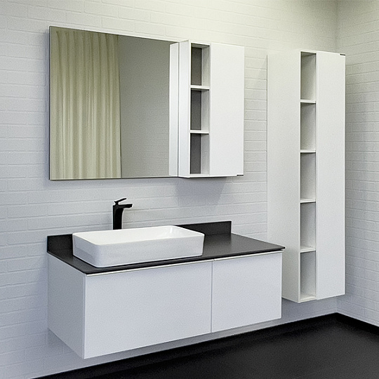 Мебель для ванной Comforty Милан 120 столешница графит, белая (раковина Comforty 78189)