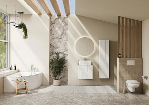 Мебель для ванной Roca Luna 60 подвесная, 2 ящика, со столешницей, белый матовый