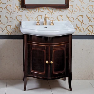 Тумба для комплекта La Beaute Classic Lorette 70 темное дерево глянец, фурнитура бронза