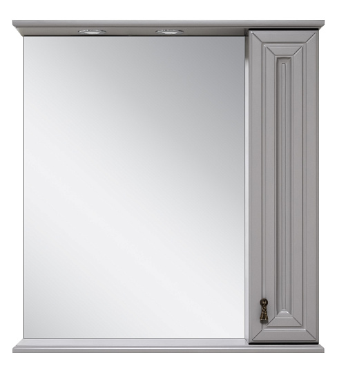 Зеркало-шкаф Misty Лувр 85 R с подсветкой, серый