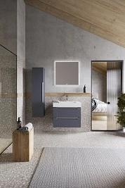 Мебель для ванной Aqwella Cube 70 подвесная, серый матовый