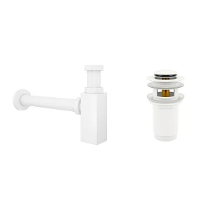 Акционный набор 2 в 1 Wellsee Drainage System 182113001, сифон для раковины, донный клапан, матовый