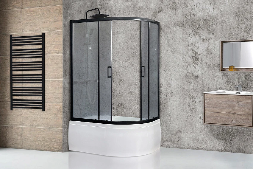 Душевой уголок Royal Bath RB 8120BK-C-BL 120х80х200 (матовое) левый
