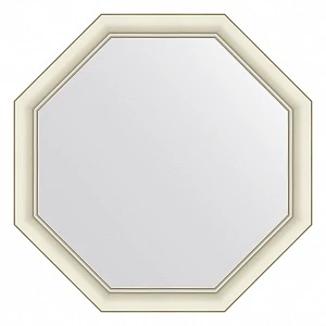 Зеркало в багетной раме EVOFORM OCTAGON BY 7432 белый с серебром 60 мм 71x71