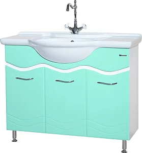 Тумба с раковиной Bellezza Мари 105 белая/салатовая