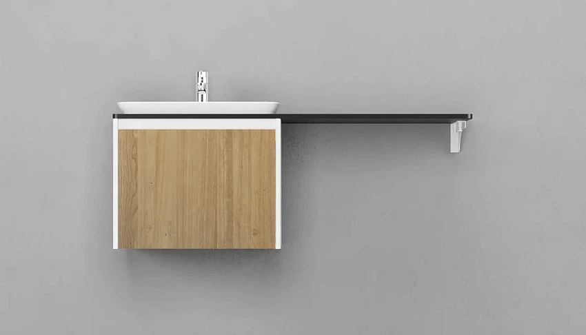 Тумба для комплекта Velvex Klaufs 56x60.1Y белая, шатанэ, подвесная