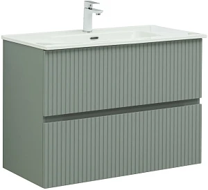 Тумба с раковиной Aquanet Джейн 90 подвесная, мисти грин