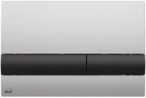 Кнопка смыва AlcaPlast M1712-8 хром матовый/черный