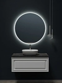 Мебель для ванной Sancos Very 100 подвесная, столешница black sky, Bianco (с отверстием под смеситель)